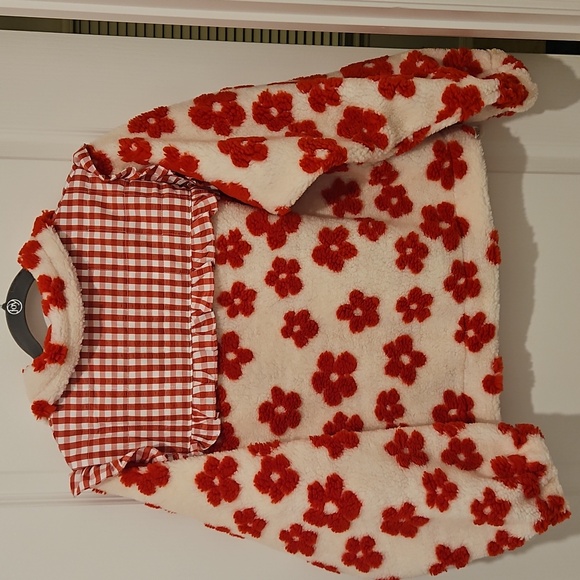 DAVI & DANI Red Floral Fleece Jacket - Picture 7 of 9